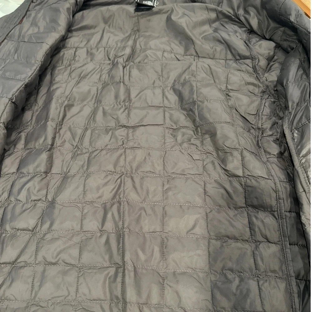 The North Face Boys Thermoball Full Zip Puffer Jacket Gray Orange Size L 14/16
